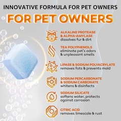 Pet Hair Washer Cleaner Tablets Odor Eliminator 24 Tablets 12 Month Supply New