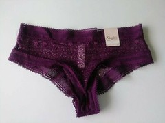 CANDIE’S INTIMATES CHEEKY DARK PURPLE RED WINE TRICOT SIZE SMALL NWT RET. $9.00