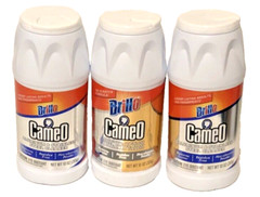 Brillo Cameo Aluminum Stainless Steel Cleaner Non Abrasive Powder 10 oz Lot of 3
