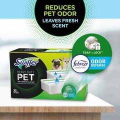 Swiffer HEAVY DUTY PET Wet Mopping Cloth Pad Refills ~Febreze Fresh Odor Defense