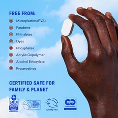 100 Plastic-Free Dishwasher Detergent Tablets 60 Count Free & Clear Eco-Friendly
