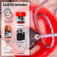 Tankless Water Heater Flushing Kit, Eco-safe Liquid Descaler and 1/6HP Pump