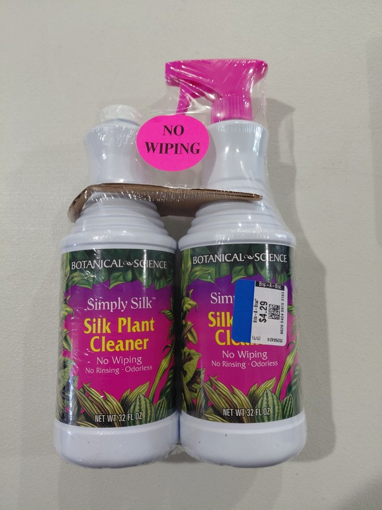 Botanical Science Simply Silk Plant Cleaner 32 Fl Oz. Spray Bottle And Refill