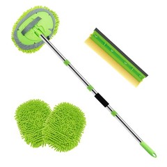 62″ Car Wash Brush Kit Mitt Mop Sponge with Long Handle, Chenille Microfiber …