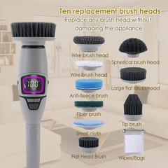 10 in 1 Electric Spin Scrubber, Bathroom Electric Cleaning Brush 10 Replacement