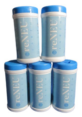 reNeu Earth Alcohol Single Daily Use 72 Wet Wipes 15.5 oz 75% Alcohol 14 x 17cm