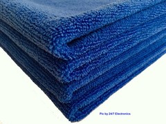 4 ROYAL BLUE PREMIUM MICROFIBER CLEANING CLOTH TOWEL 16″x16″ – GLASS CAR WINDOW