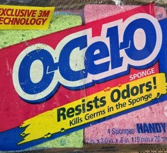 Lot of 3 Vintage 1994 O-CEL-O 3M Handy Size Sponges (Total of 12) Made in USA