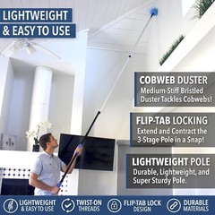 Plumero Para Limpieza Plumero Telaraña Telarana de 12 pies Con Poste Nuevo US