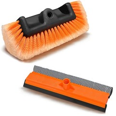 Car Wash Brush with Soft Bristles and Window Squeegee for RV Truck