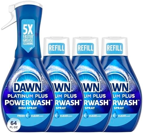 Dawn Powerwash Spray, Dish Soap, Dishwashing Liquid, Fresh, 1 Starter Kit + 3