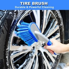 Car Detailing Cleaning Wheel Rim Tire Brush Bendable Durable Supplies Set 12PC