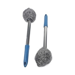 Wire Ball Cleaning Brush 12.5 Inch Stainless Steel for Pots Bottles Closestools