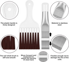 2-Piece Coil Cleaning Brush Set for Air Conditioner & Refrigerator