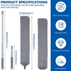 Retractable Gap Dust Cleaner Cleaning Tools with 2 Microfiber Dusting Cloths