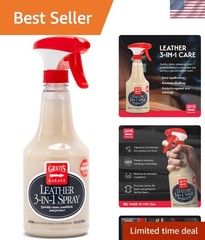 Griot’s Garage 3-in-1 Leather Care Spray – Cleaner, Conditioner & Protector 22oz