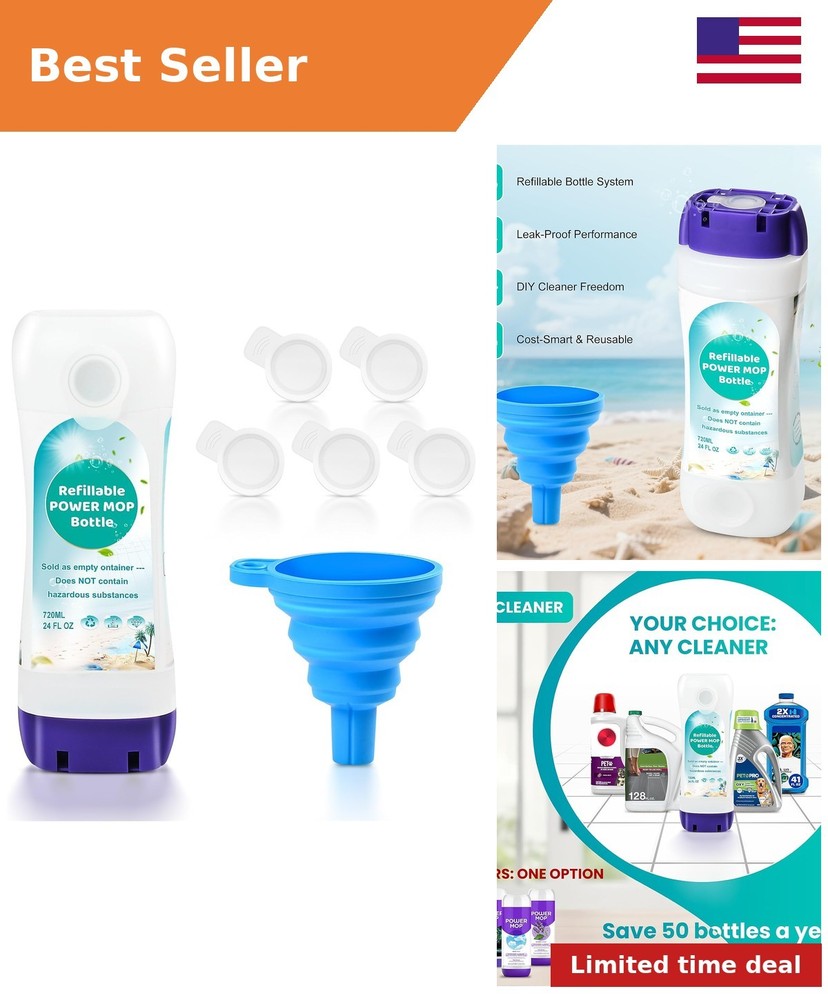 Leak-Resistant Refillable Bottle for Swiffer Power Mop, 720mL