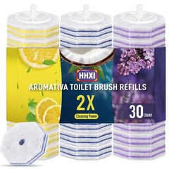 30Ct Aromative Toilet Brush Refills, Toilet Bowl Cleaner Refills, Double-Laye…