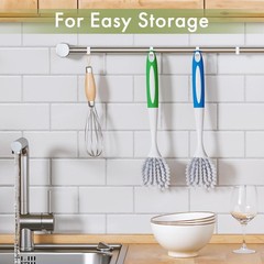 2 Pack Kitchen Dish Scrub Brushes with Stiff Bristles Handle