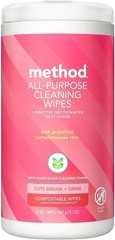 method All-Purpose Cleaning Wipes, Pink Grapefruit, 70 Count | Cuts Grease &