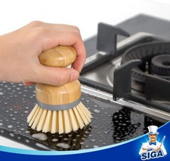 Ergonomic Bamboo Cleaning Brushes – Perfect for Dishes, Sinks & Cookware, 2 Pack