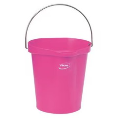 Vikan 56861 3 1/4 Gal Round Bucket, 12-3/4 In H, 12 4/5 In Dia, Pink,