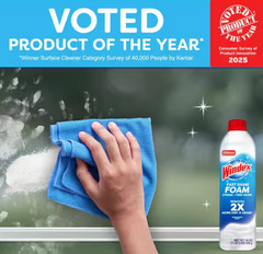 Windex 19 oz. Glass Cleaner Fast Shine Foam, Rainshower Scent Streak-Free Shine