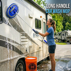 62” Car Wash Brush Kit with Long Handle and Microfiber Mop Mitt