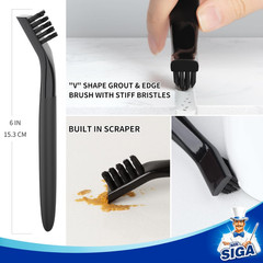 Grout Cleaner Brush Set, Detail Cleaning Brush Set for Tiles, Sinks, Drains, Gro