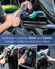 Cordless Mini Polisher, 2/1.5-inch DA/RO Mode Mini Buffer for Car Detailing