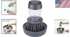 Dish Brush with Soap Dispenser, Kitchen Scrub Brush for Dishes Pots Pans Sink…