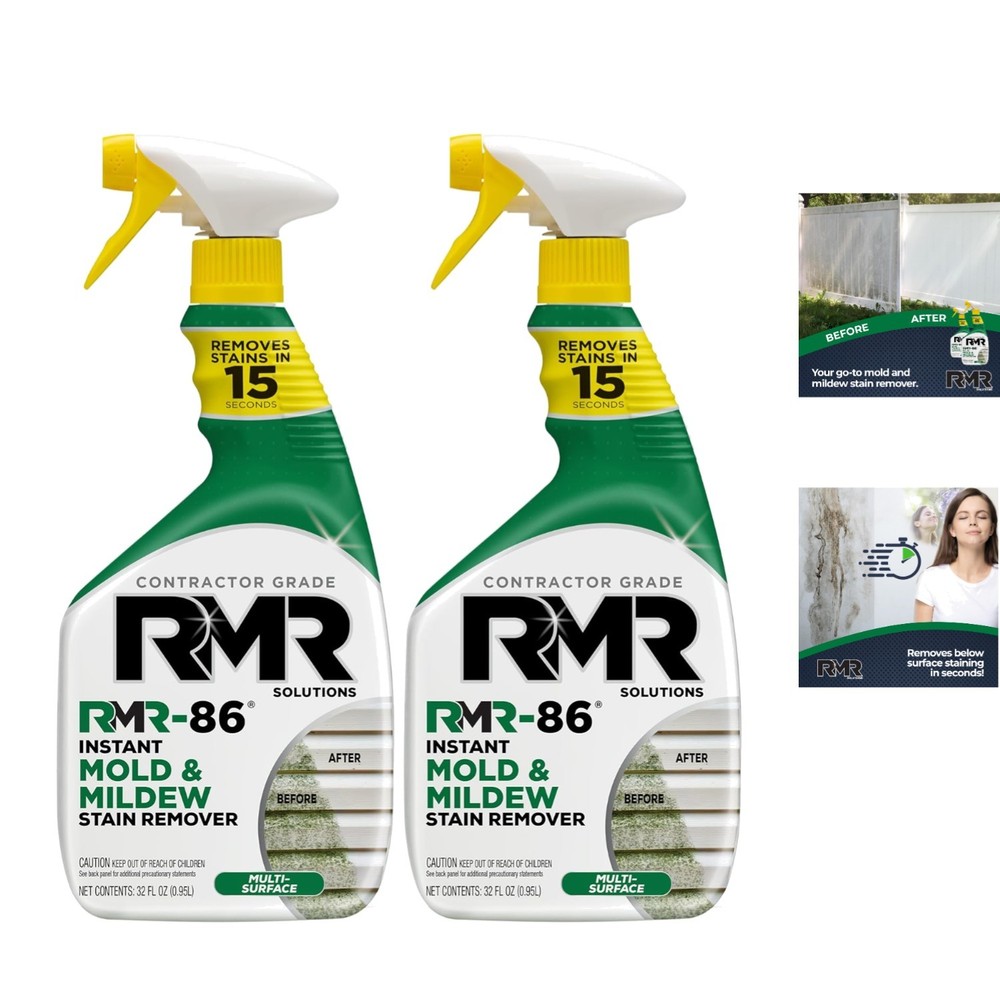 Two-Pack RMR-86 Instant Stain Remover – Effective Mold & Mildew Solution, 64 oz