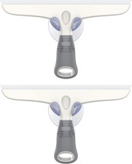 Multi-Purpose Silicon Squeegee, Suction Hook, 10 inch, White & Gray, 1 Pack