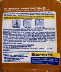 Zep PRO GRADE Varnish Cabinet HARDWOOD LAMINATE FLOOR CLEANER Dry Fast No Rinse