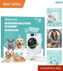 Mamouris Clean Washing Machine Cleaner Tablets – 24 Pack for a 12 Supply