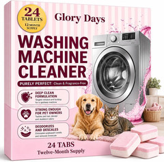 Glory Days Washing Machine Cleaner Tablets – Pet Hair Remover, Odor Eliminator &