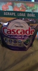 Cascade Platinum Plus 9 clean lemon scented dishwasher tablets action packs pacs