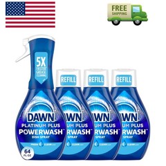 Powerwash Spray, Dish Soap, Dishwashing Liquid, Fresh, 1 Starter Kit + 3 Refi…