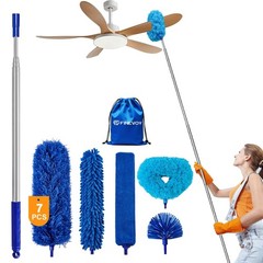 7-in-1 Cleaning Duster Kit with Extension Pole, Ceiling Fan & Cobweb Cleaner, Mi