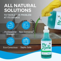Enzyme Drain Cleaner 32 fl oz Organic Waste Odor Neutralizer Pipe Gel Fly-Zyme