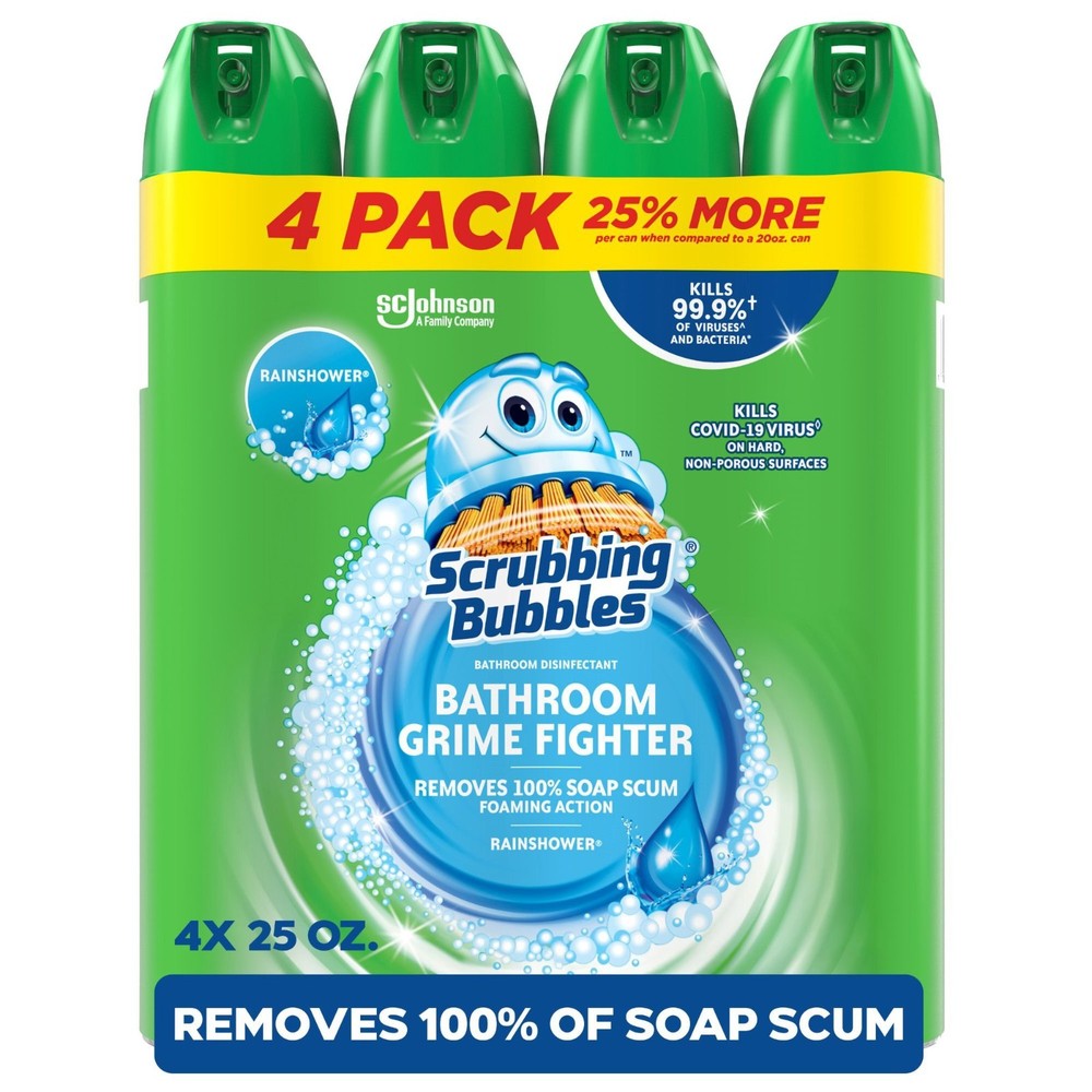 Scrubbing Bubbles Foaming Bathroom Cleaner, Rainshower (25 oz., 4 pk.)