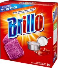Brillo® Steel Wool Soap Pads Original Scent (Red), 30-Count Jumbo Pack