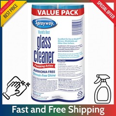 2 Pack Sprayway Glass Cleaner – 19 oz Foaming Aerosol, Fast Acting, Ammonia Free