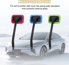 Car Windshield Cleaning Tool, Microfiber Vehicle Window Cleaner w Color: Green