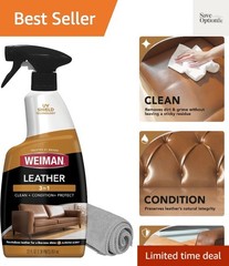 Leather Cleaner, Polish and Conditioner for Furniture, Car, Purses, Shoes, Bo…