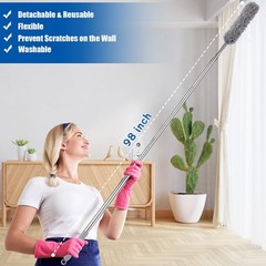 9PCS Dusters for Cleaning,Extendable Microfiber Duster with Extension Pole Up…
