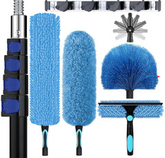 Kit limpiador techos altos 25 pies con poste extensible, plumero y escobilla