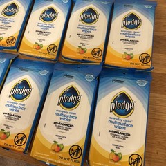 Pledge Multi-Surface Wipes, Lot Of 10 Packs Of 25 Fresh Citrus/NEW/Sealed