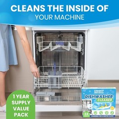 Dishwasher Cleaner Tablets 24 Pack Deodorizer Deep Cleaning Tablets Bulk Supply