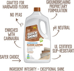 Hardwood Floor Luster-Polish 64Oz-4Pk | Plant-Derived W/Carnauba | Safer Choice,